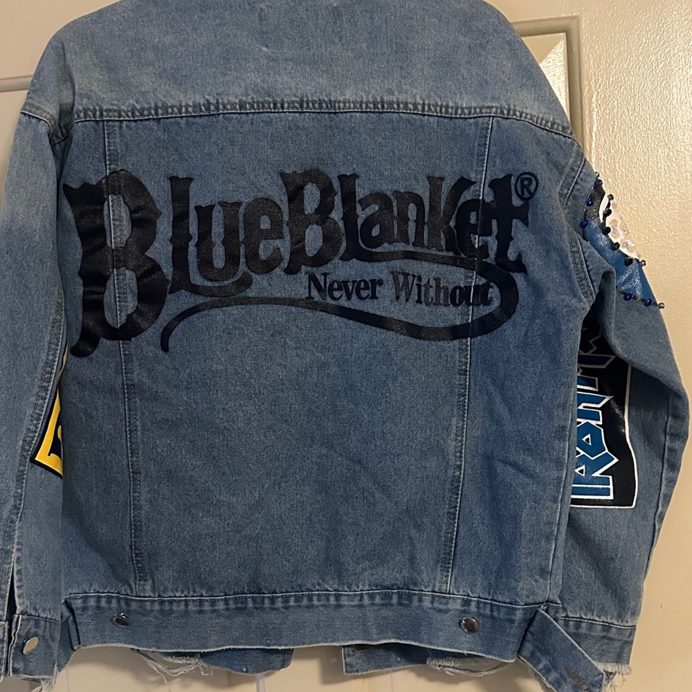 Denim Patchwork Jean Jacket - Blue - image 6
